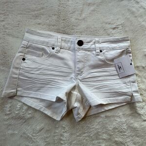 O’Neill Denim Shorts Womens 24 White High Rise Cutoff 3” Inseam NWT Summer